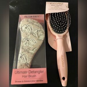 2- hair brushes detangler & elegant oval